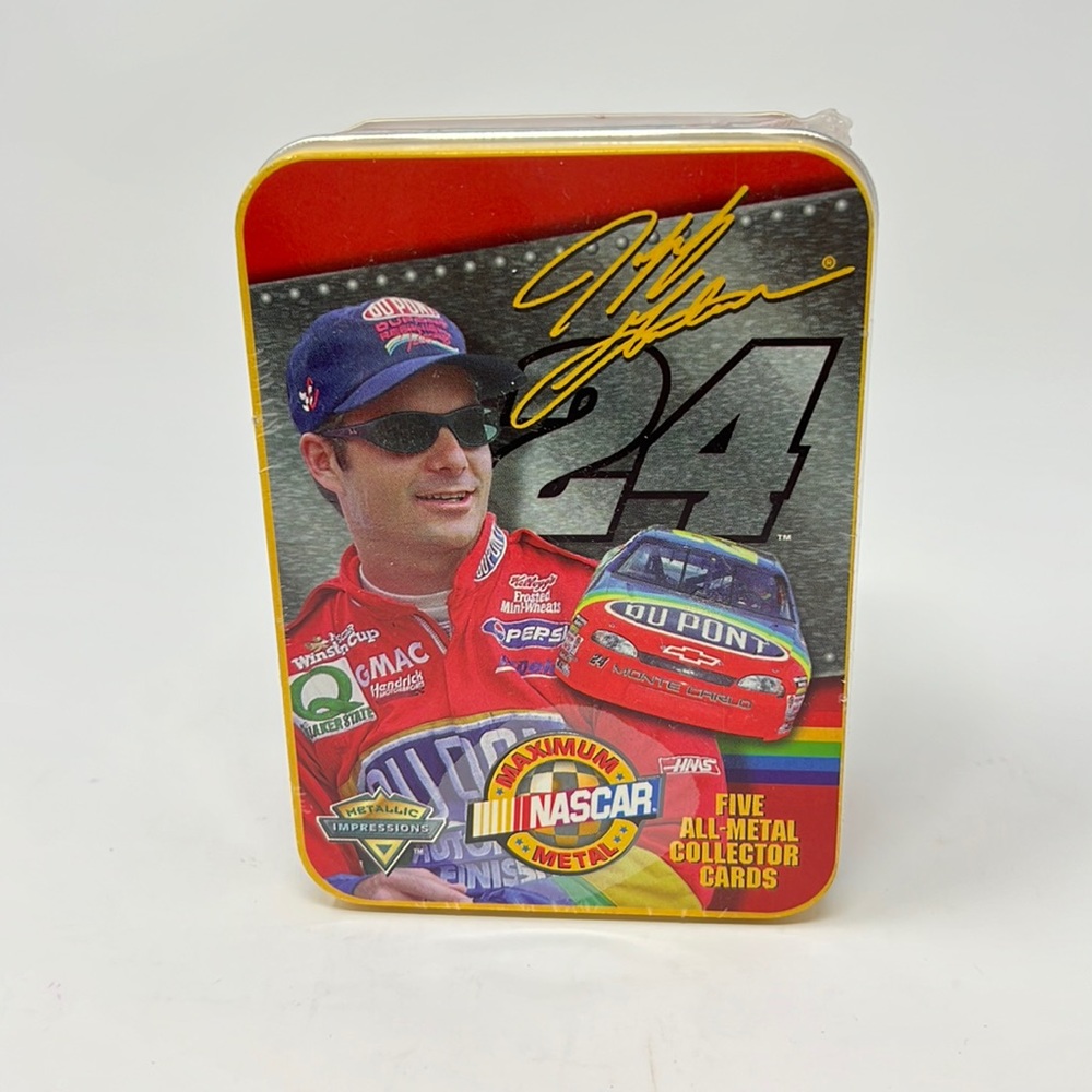 JEFF GORDON #24 5 All-Metal Collector Cards in a Collectible Tin